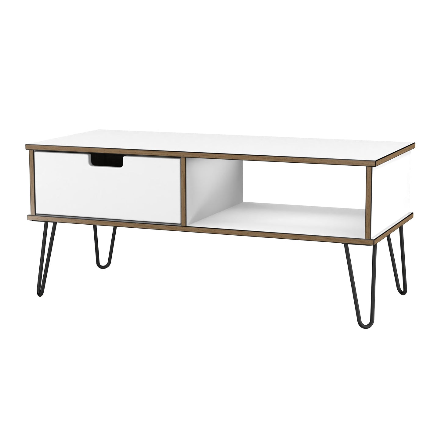 Shanghai C Coffee Table White 1 Shelf 1 Drawer 92cm