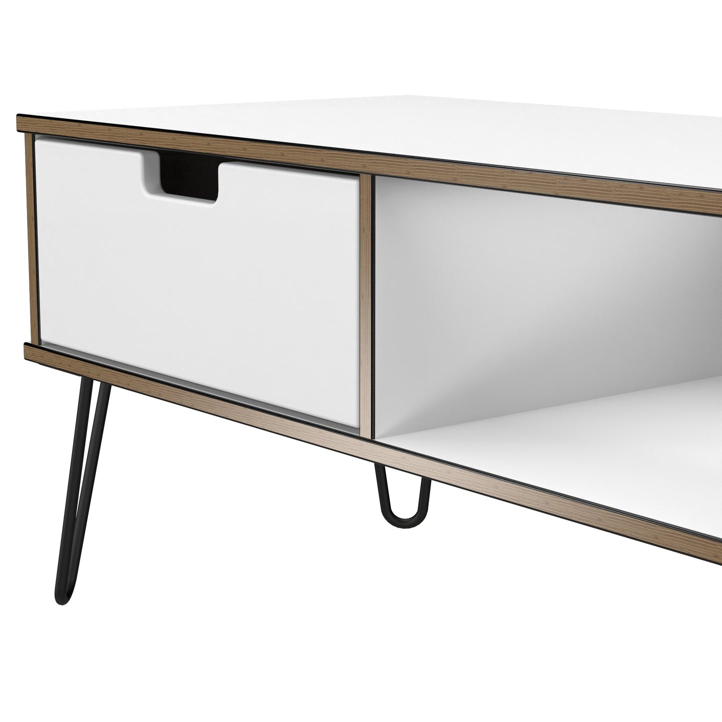 Shanghai C Coffee Table White 1 Shelf 1 Drawer 92cm