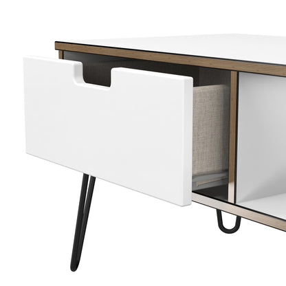Shanghai C Coffee Table White 1 Shelf 1 Drawer 92cm
