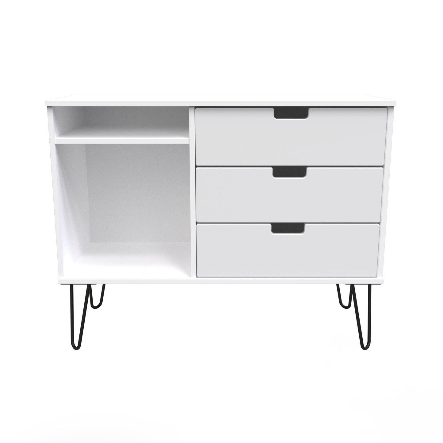 Shanghai C TV Unit White 2 Shelves 3 Drawers 97cm