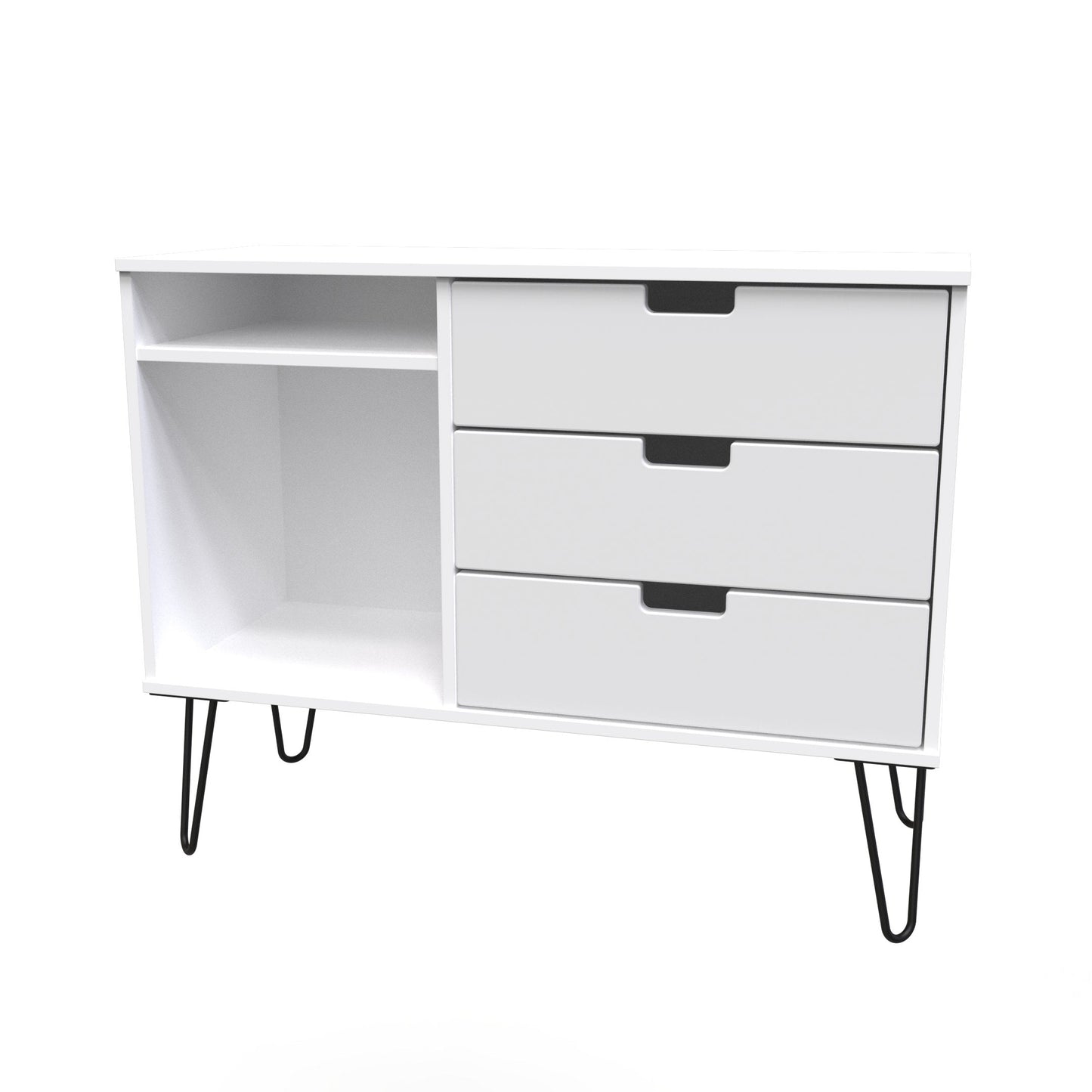 Shanghai C TV Unit White 2 Shelves 3 Drawers 97cm