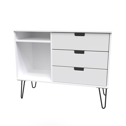 Shanghai C TV Unit White 2 Shelves 3 Drawers 97cm