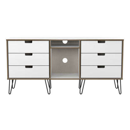 Shanghai C Large Sideboard White 2 Shelves 6 Drawers 152cm