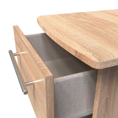 Sherwood Bedside Table Light Oak 3 Drawers 40cm