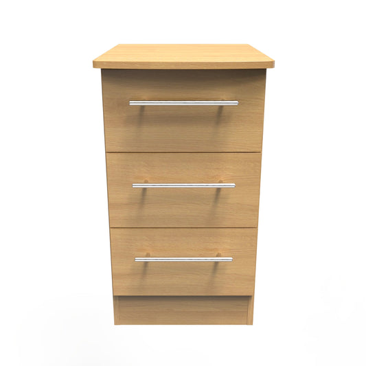 Sherwood Bedside Table Natural 3 Drawers 40cm