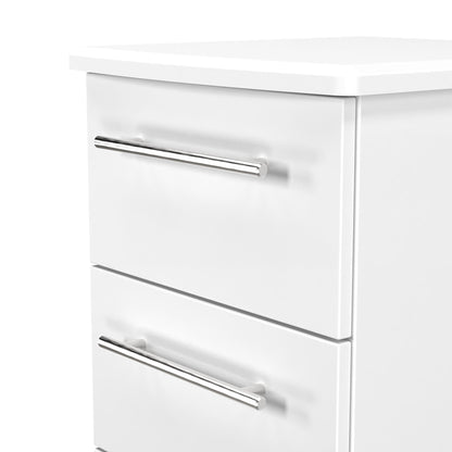 Sherwood Bedside Table White 3 Drawers 40cm