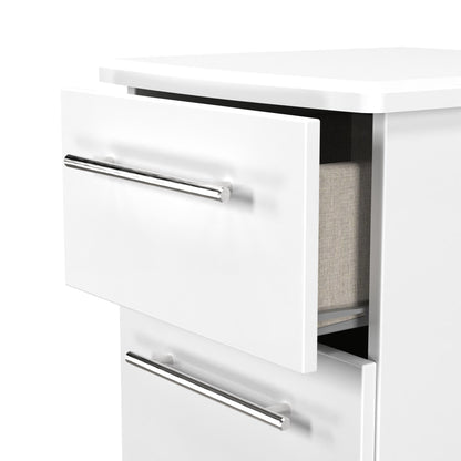 Sherwood Bedside Table White 3 Drawers 40cm