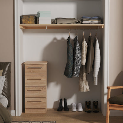 Sherwood Tallboy Light Oak 4 Drawers 40cm