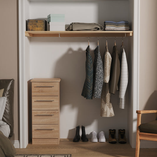 Sherwood Tallboy Light Oak 4 Drawers 40cm