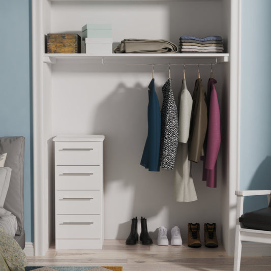 Sherwood Tallboy White 4 Drawers 40cm