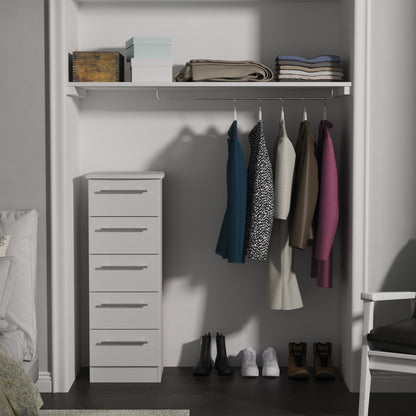 Sherwood Tall Tallboy Grey 5 Drawers 40cm
