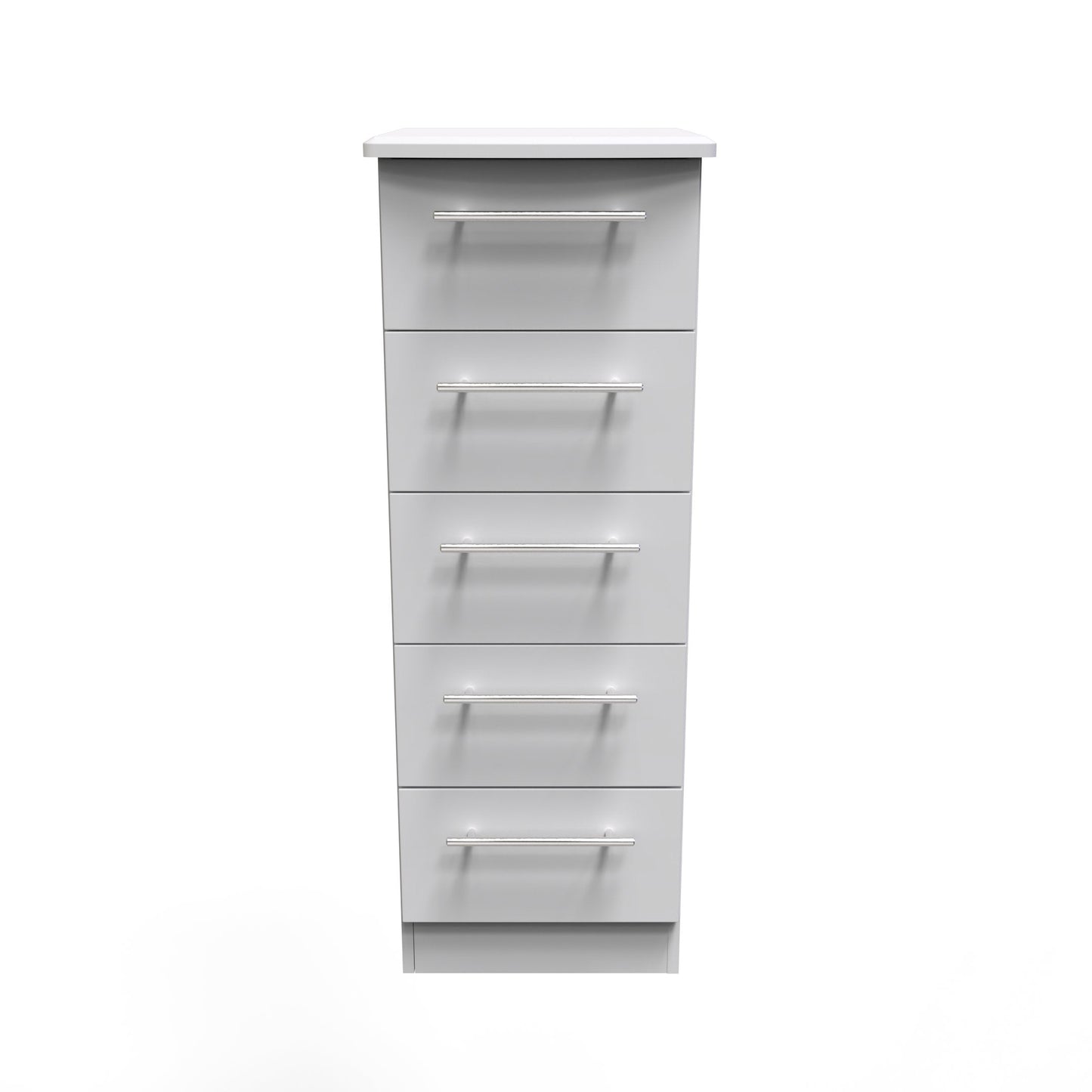 Sherwood Tall Tallboy Grey 5 Drawers 40cm