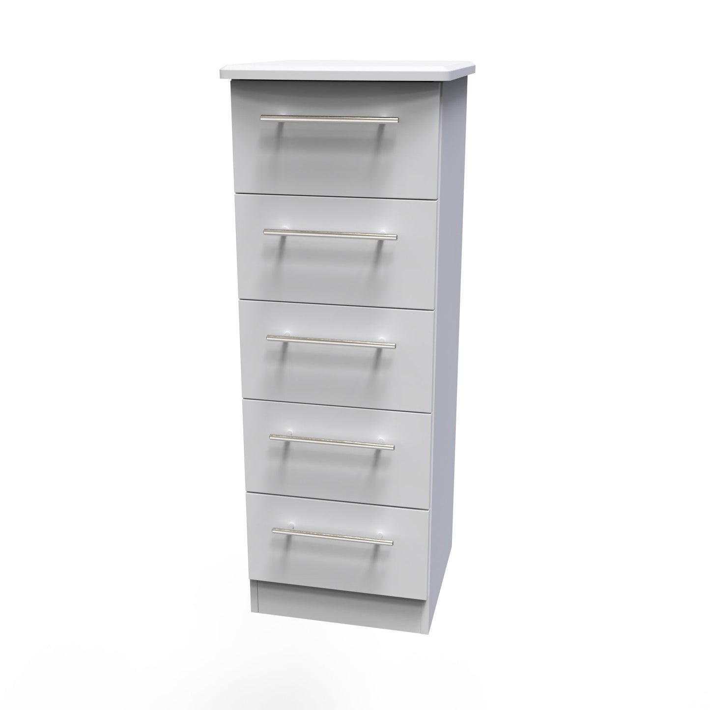 Sherwood Tall Tallboy Grey 5 Drawers 40cm