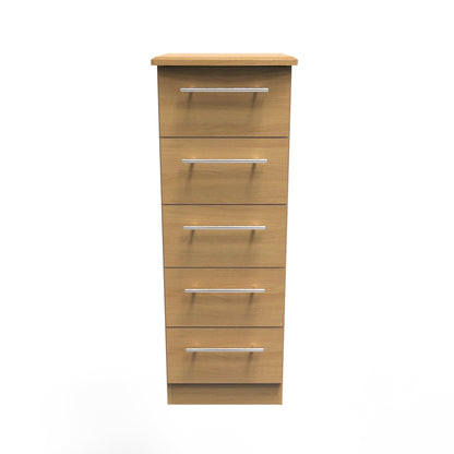 Sherwood Tall Tallboy Natural 5 Drawers 40cm