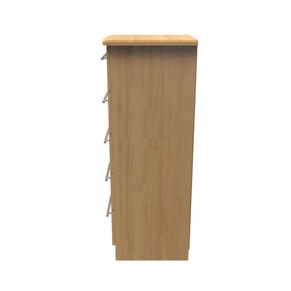 Sherwood Tall Tallboy Natural 5 Drawers 40cm