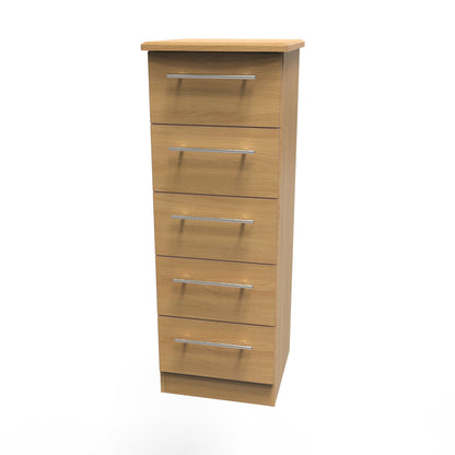 Sherwood Tall Tallboy Natural 5 Drawers 40cm