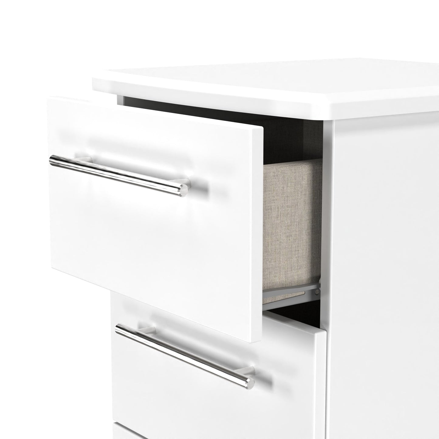 Sherwood Tall Tallboy White 5 Drawers 40cm