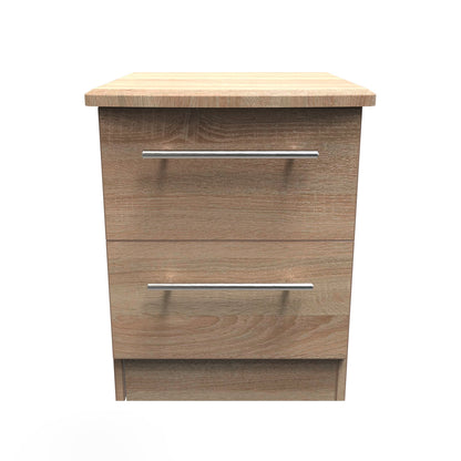 Sherwood Bedside Table Light Oak 2 Drawers 40cm