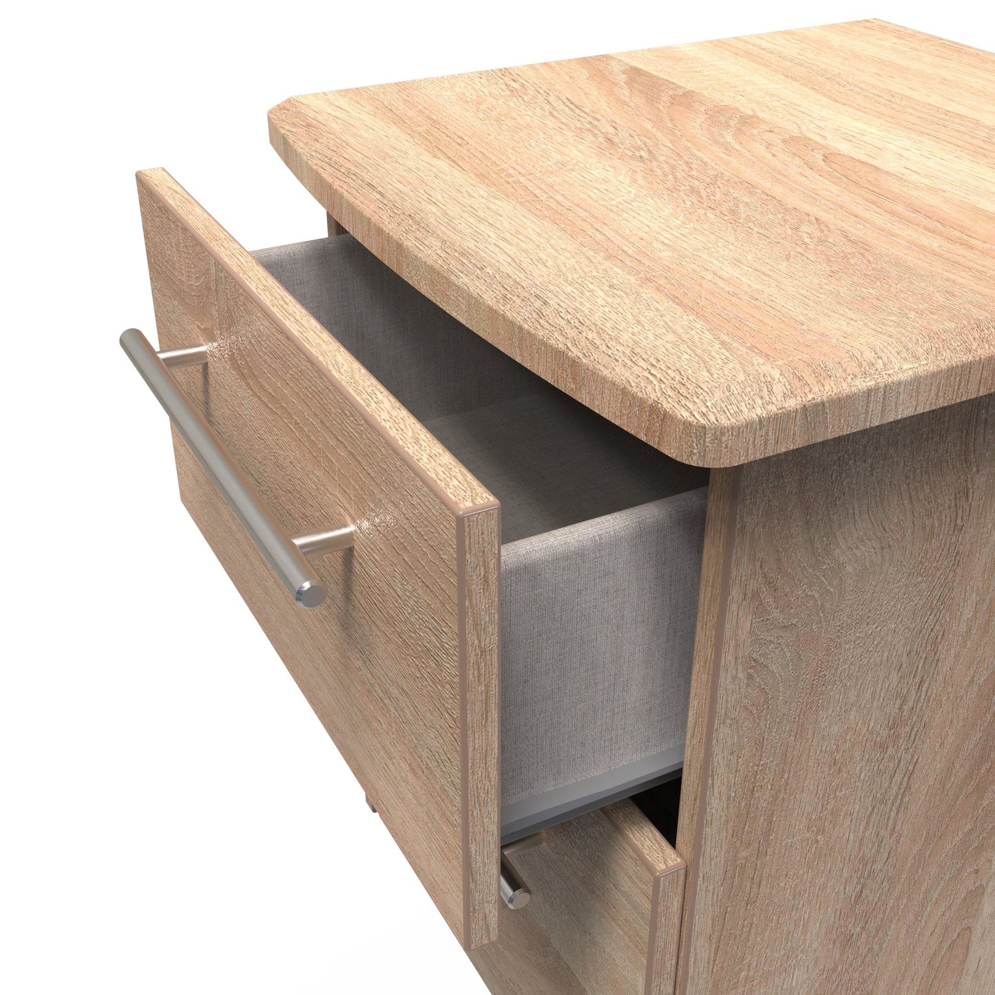 Sherwood Bedside Table Light Oak 2 Drawers 40cm