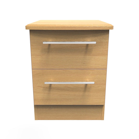 Sherwood Bedside Table Natural 2 Drawers 40cm