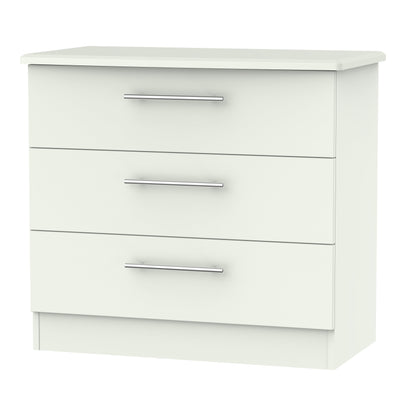 Sherwood Chest of Drawers White 3 Drawers 77cm
