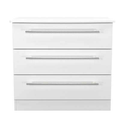 Sherwood Chest of Drawers White 3 Drawers 77cm