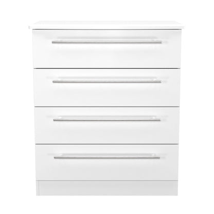Sherwood Chest of Drawers White 4 Drawers 77cm