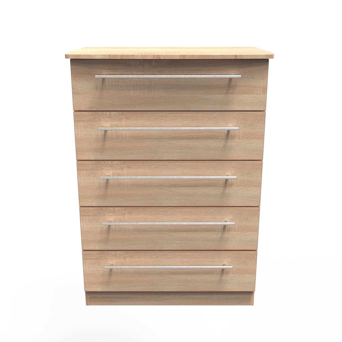 Sherwood Tall Chest of Drawers Light Oak 5 Drawers 77cm
