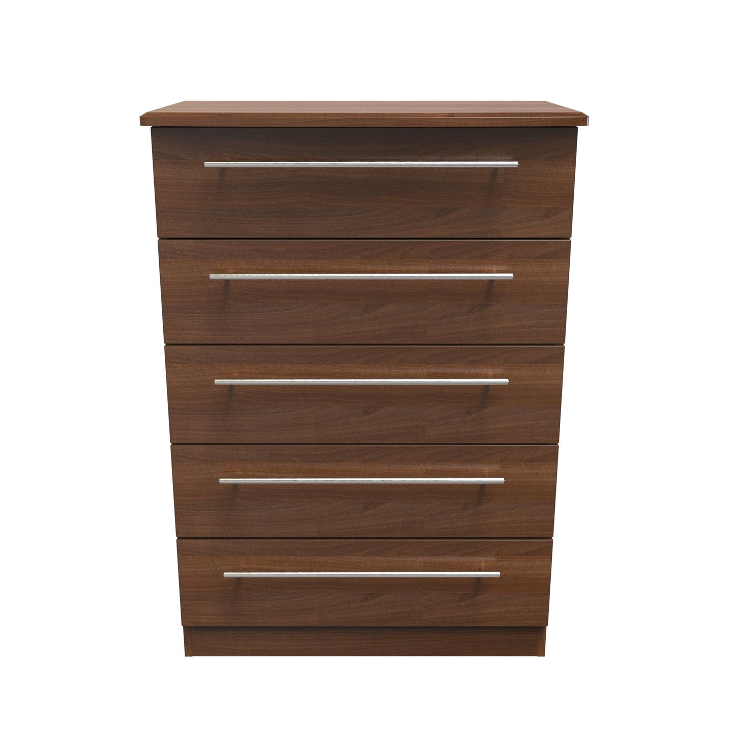 Sherwood Tall Chest of Drawers Walnut 5 Drawers 77cm