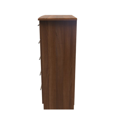 Sherwood Tall Chest of Drawers Walnut 5 Drawers 77cm