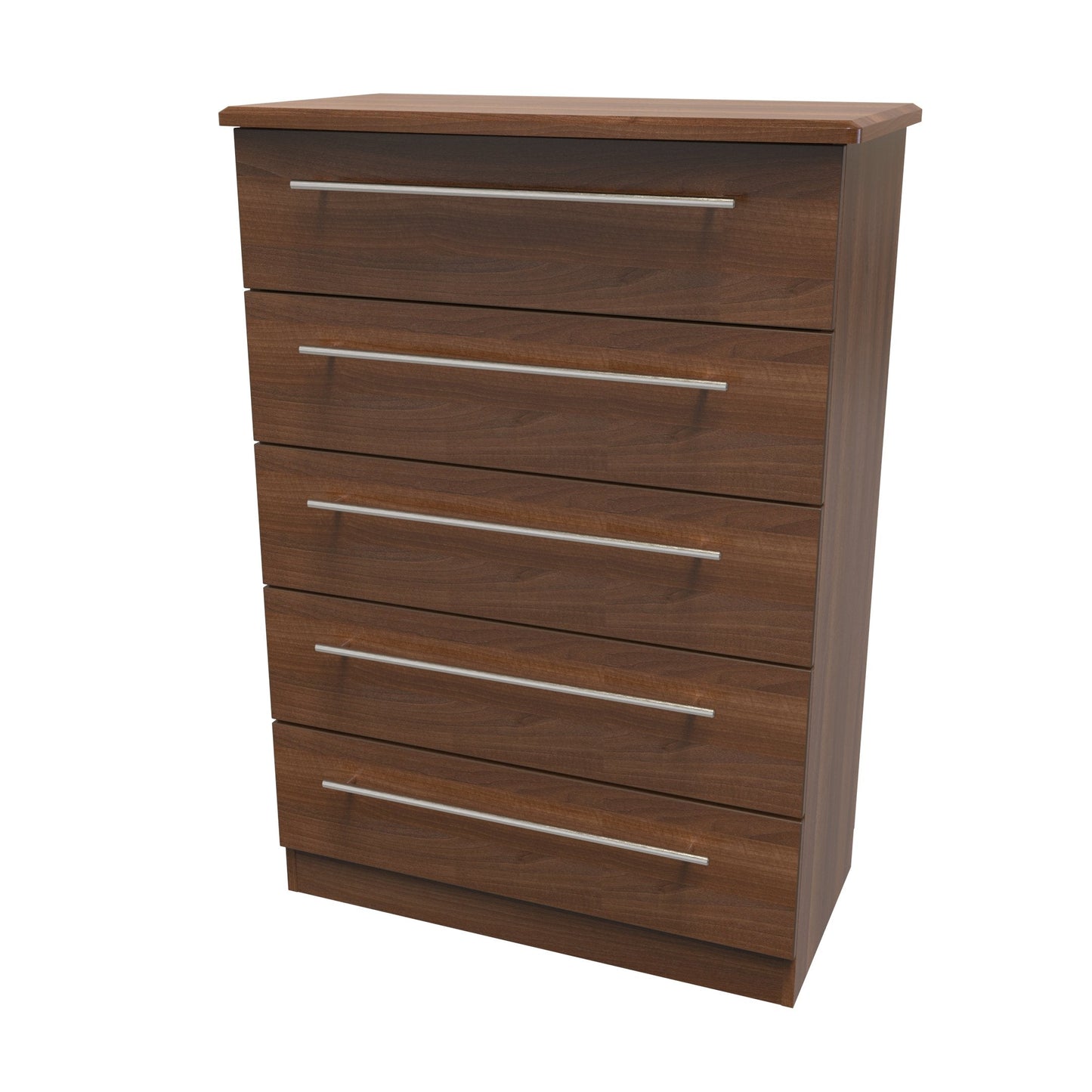 Sherwood Tall Chest of Drawers Walnut 5 Drawers 77cm