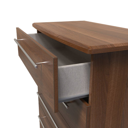Sherwood Tall Chest of Drawers Walnut 5 Drawers 77cm