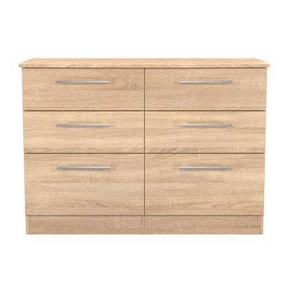 Sherwood Large Chest of Drawers Light Oak 6 Drawers 112cm