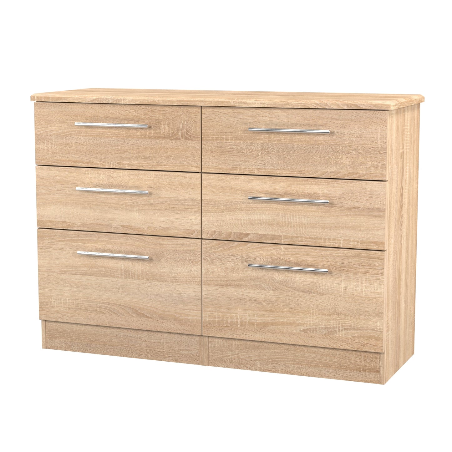 Sherwood Large Chest of Drawers Light Oak 6 Drawers 112cm