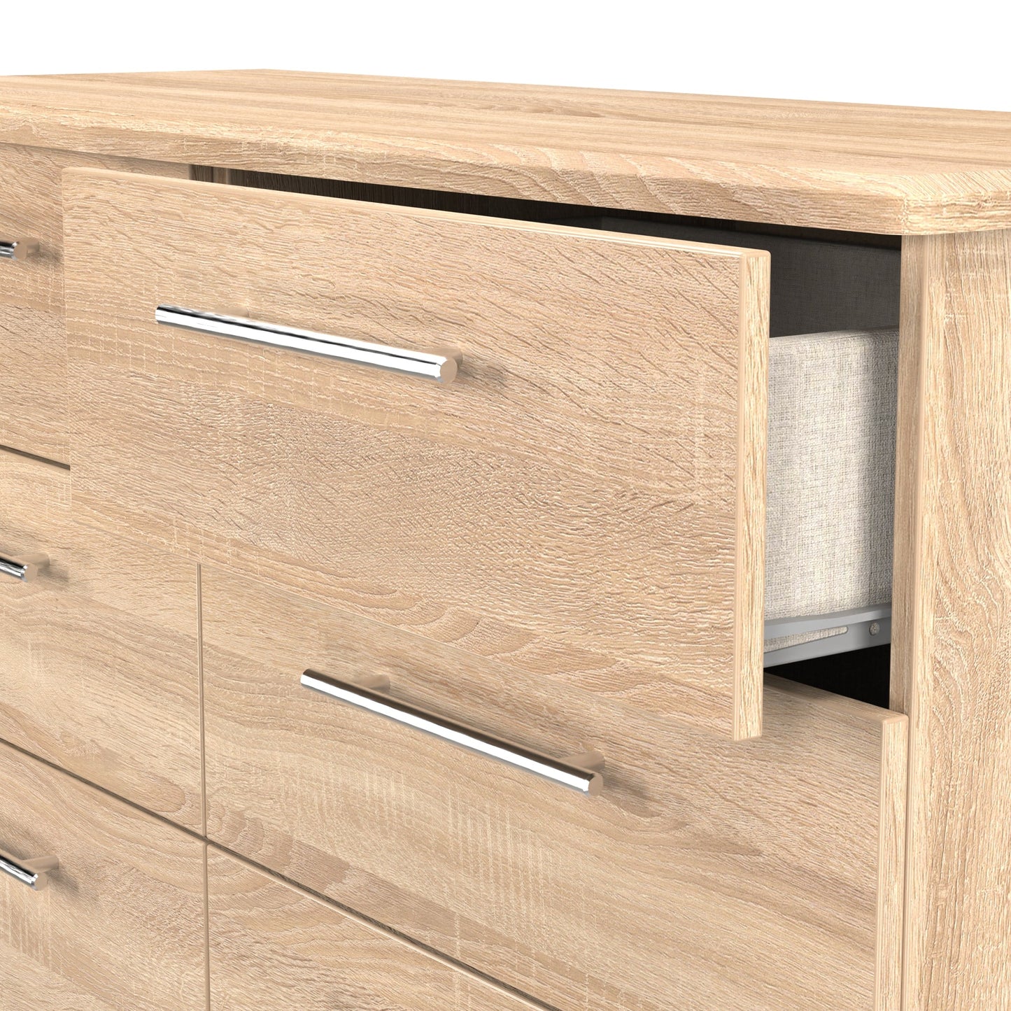 Sherwood Large Chest of Drawers Light Oak 6 Drawers 112cm