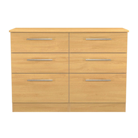 Sherwood Large Chest of Drawers Natural 6 Drawers 112cm