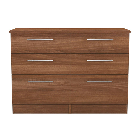 Sherwood Large Chest of Drawers Walnut 6 Drawers 112cm