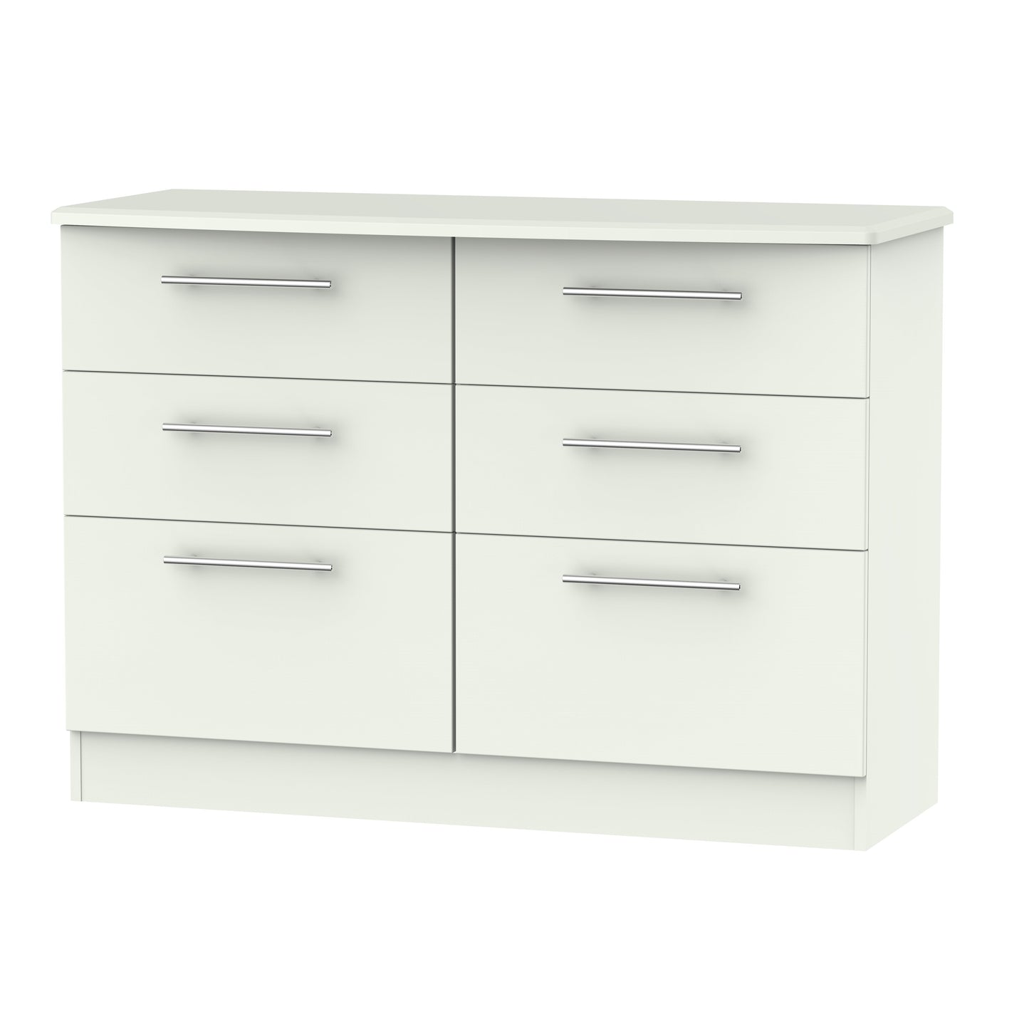 Sherwood Large Chest of Drawers White 6 Drawers 112cm