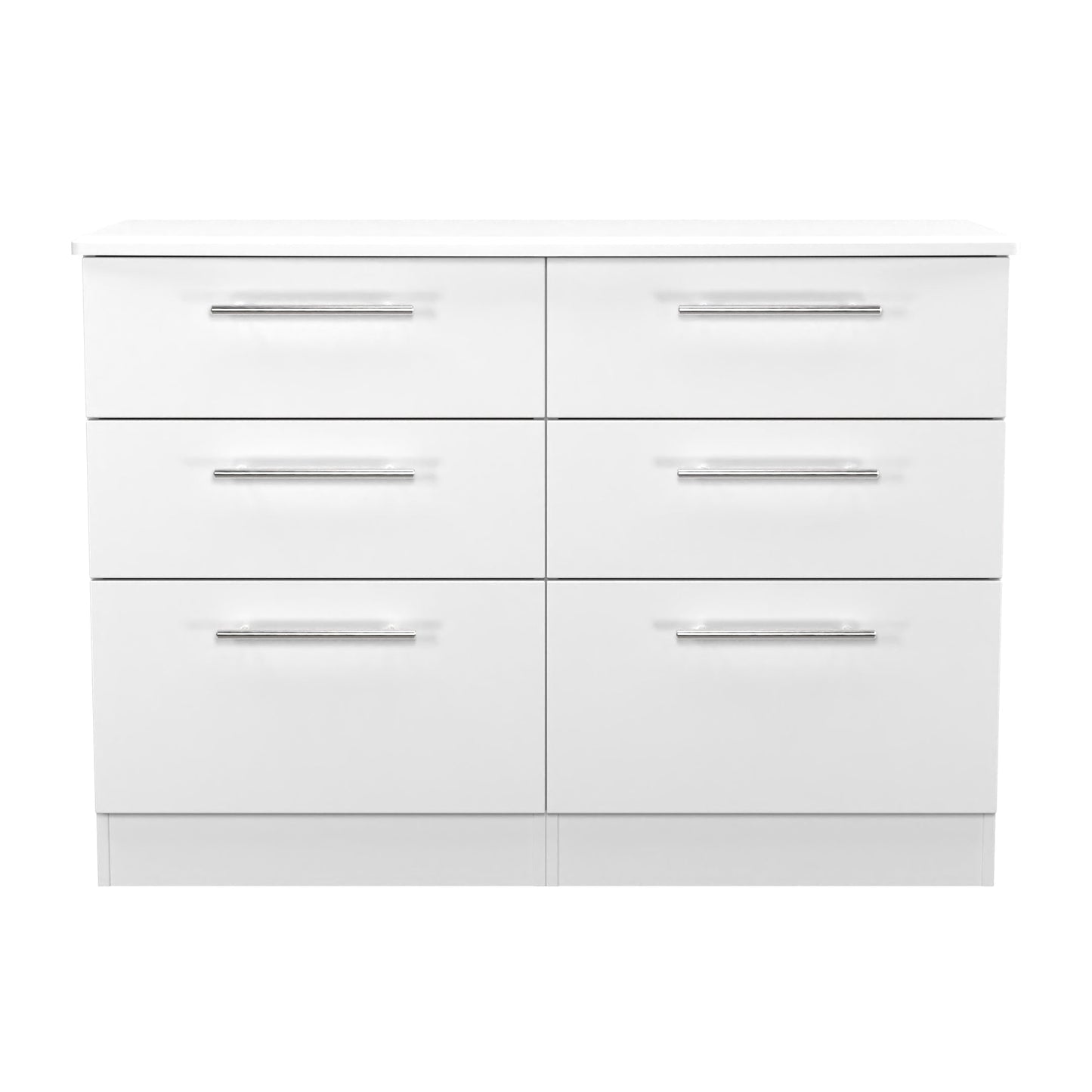 Sherwood Large Chest of Drawers White 6 Drawers 112cm