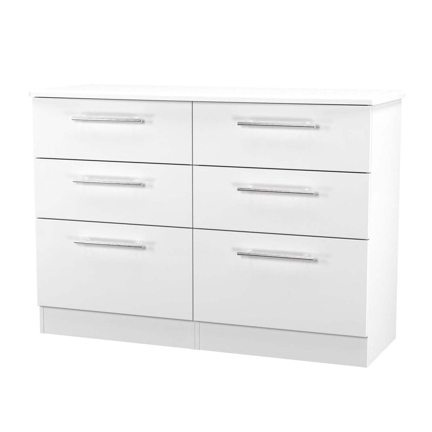 Sherwood Large Chest of Drawers White 6 Drawers 112cm