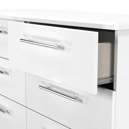 Sherwood Large Chest of Drawers White 6 Drawers 112cm