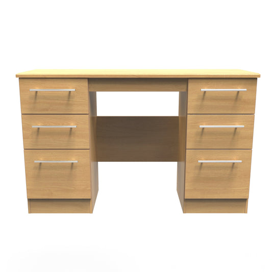 Sherwood Desk Natural 6 Drawers 128cm