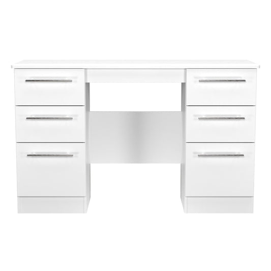 Sherwood Desk White 6 Drawers 128cm