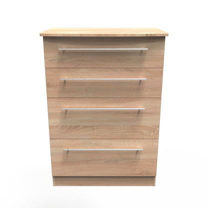 Sherwood Tall Chest of Drawers Light Oak 4 Drawers 77cm