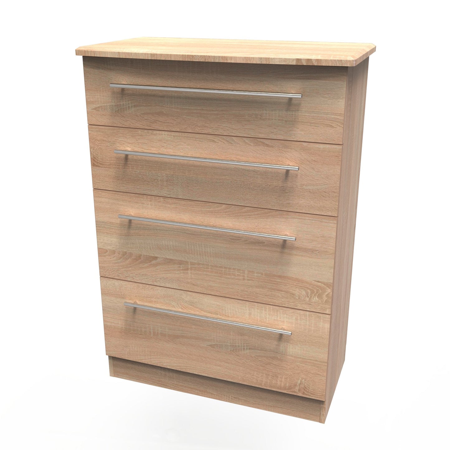 Sherwood Tall Chest of Drawers Light Oak 4 Drawers 77cm