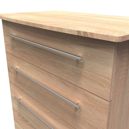 Sherwood Tall Chest of Drawers Light Oak 4 Drawers 77cm