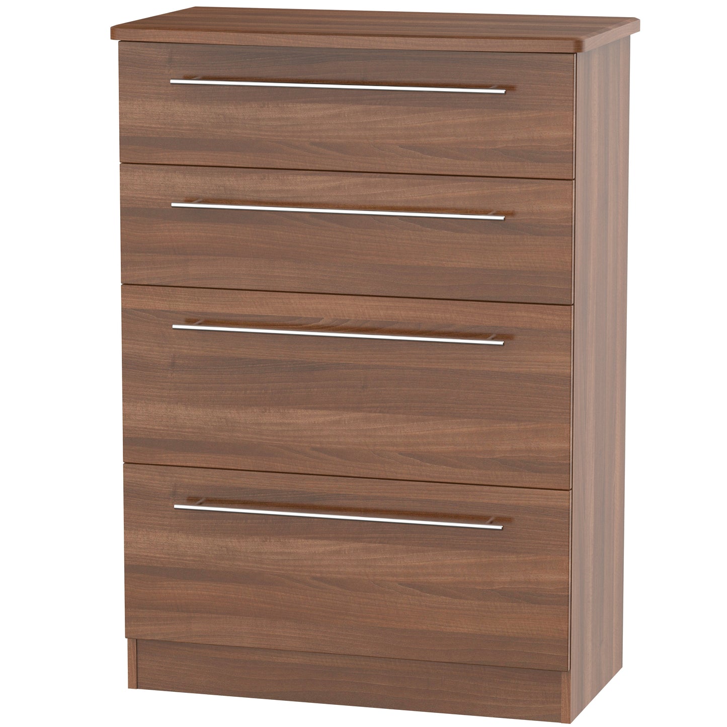 Sherwood Tall Chest of Drawers Walnut 4 Drawers 77cm