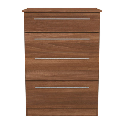 Sherwood Tall Chest of Drawers Walnut 4 Drawers 77cm