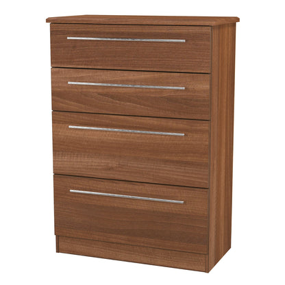 Sherwood Tall Chest of Drawers Walnut 4 Drawers 77cm