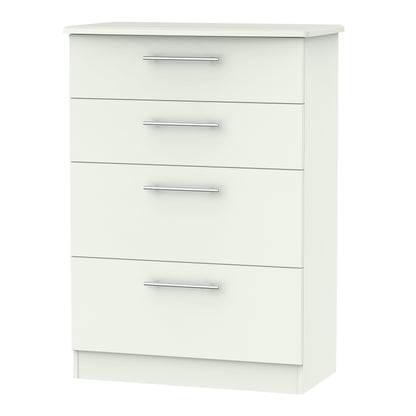 Sherwood Tall Chest of Drawers White 4 Drawers 77cm